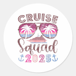 Cruise Squad 2025 Familie Vrienden Vakantie Matchi Ronde Sticker