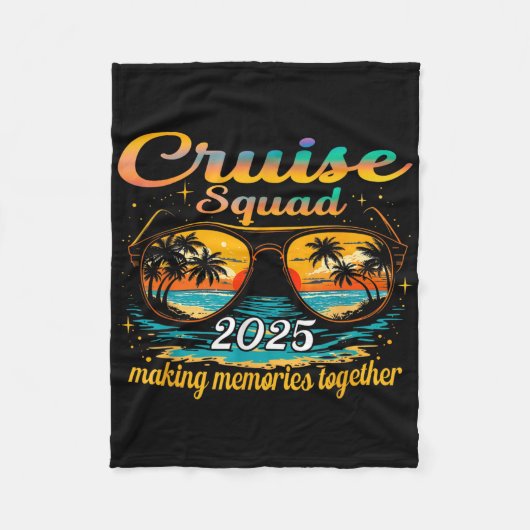Cruise Squad 2025 Familiegroep Matching Summer Vac Fleece Deken (Voorkant)