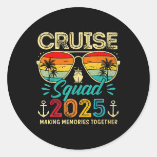 Cruise Squad 2025 Familiegroep Matching Summer Vac Ronde Sticker
