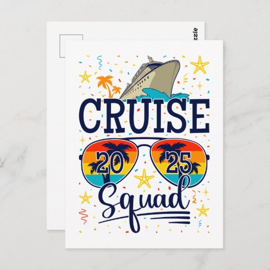 Cruise Squad 2025 Vaarvakantie Briefkaart (Voorkant / Achterkant)