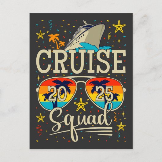 Cruise Squad 2025 Vaarvakantie Briefkaart (Voorkant)
