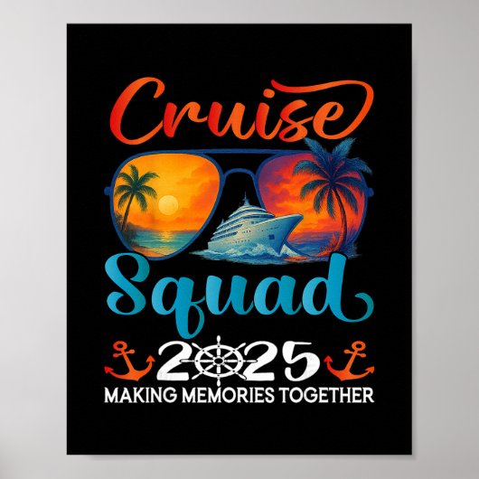 Cruise Squad 2025 Vrienden Familie Vakantie Matchi Poster (Voorkant)