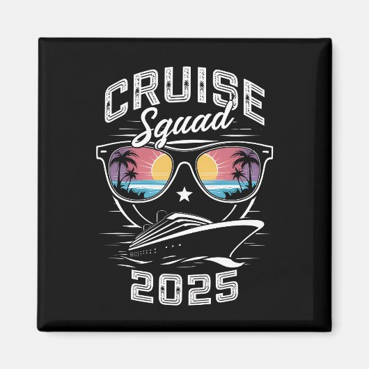 Cruise Squad 2025 Zomer Vakantie Bijpassende Famil Magneet (Voorkant)