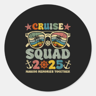 Cruise Squad 2025 Zomer Vakantie Bijpassende Famil Ronde Sticker
