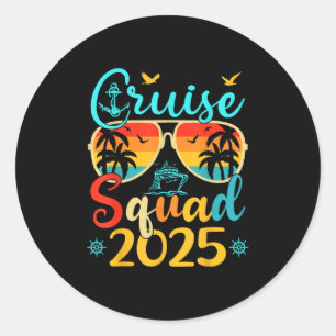 Cruise Squad 2025 Zomer Vakantie Bijpassende Famil Ronde Sticker
