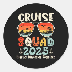 Cruise Squad 2025 Zomer Vakantie Bijpassende Famil Ronde Sticker