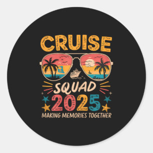 Cruise Squad 2025 Zomer Vakantie Bijpassende Famil Ronde Sticker
