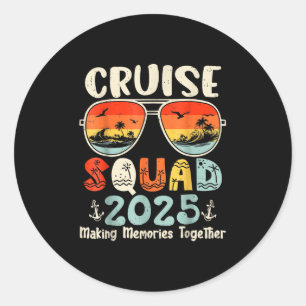 Cruise Squad 2025 Zomer Vakantie Bijpassende Famil Ronde Sticker