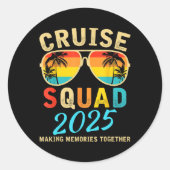 Cruise Squad 2025 Zomer Vakantie Bijpassende Famil Ronde Sticker (Voorkant)