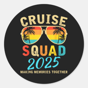 Cruise Squad 2025 Zomer Vakantie Bijpassende Famil Ronde Sticker