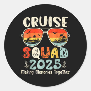 Cruise Squad 2025 Zomer Vakantie Bijpassende Famil Ronde Sticker