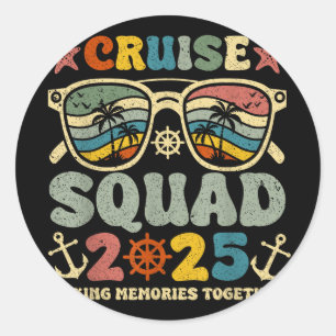 Cruise Squad 2025 Zomer Vakantie Bijpassende Famil Ronde Sticker