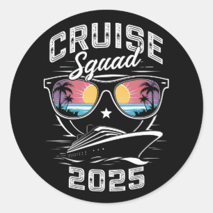 Cruise Squad 2025 Zomer Vakantie Bijpassende Famil Ronde Sticker