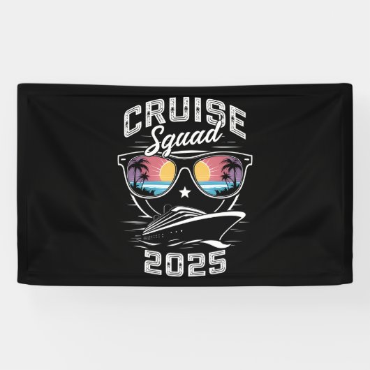 Cruise Squad 2025 Zomer Vakantie Bijpassende Famil Spandoek (Horizontaal)