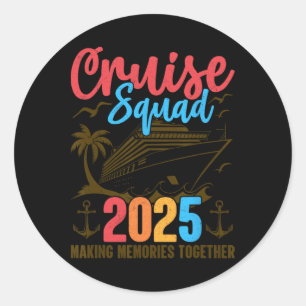 Cruise Squad 2025 Zomer Vakantie Familie Groep Mat Ronde Sticker