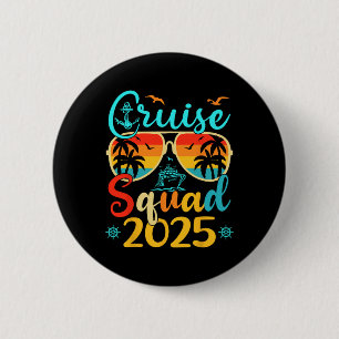Cruise Squad 2025 Zomer Vakantie Familie Matching  Ronde Button 5,7 Cm
