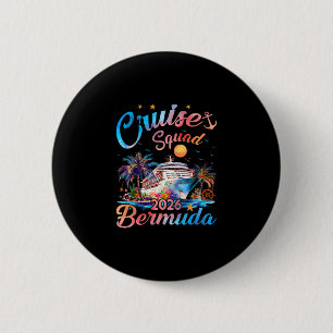 Cruise Squad 2026 Bermuda Gezinsvakantie Cadeau Ronde Button 5,7 Cm