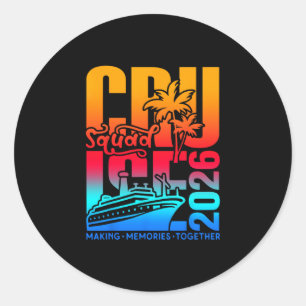 Cruise Squad 2026 Familie Vrienden Vakantie Matchi Ronde Sticker