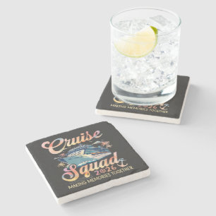 Cruise Squad 2026 Familie Zomer Vakantie Stenen Onderzetter