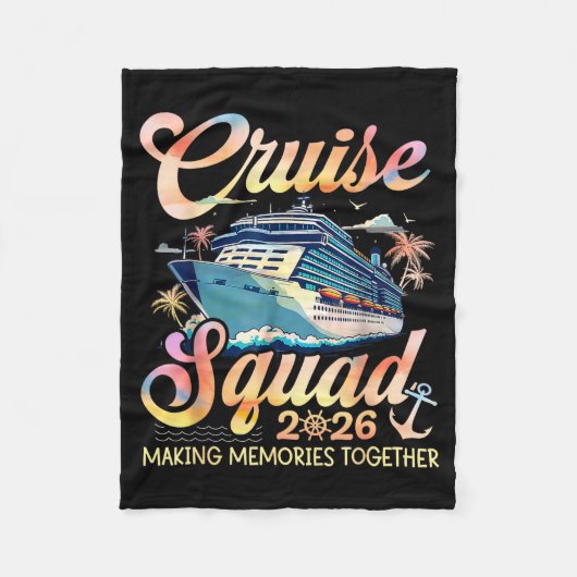Cruise Squad 2026 Family Group Matching Summer Vac Fleece Deken (Voorkant)