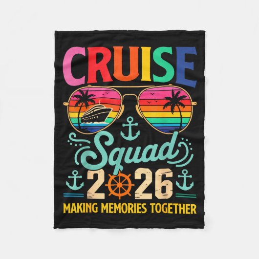 Cruise Squad 2026 Family Group Matching Summer Vac Fleece Deken (Voorkant)