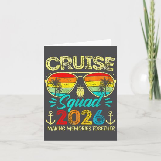 Cruise Squad 2026 Family Group Matching Summer Vac Kaart (Voorkant)