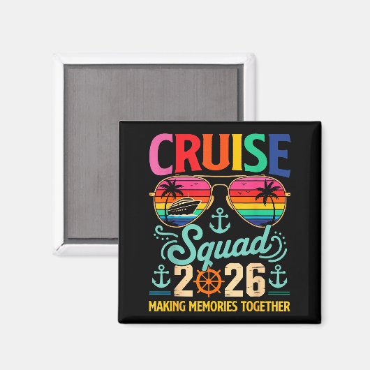 Cruise Squad 2026 Family Group Matching Summer Vac Magneet (Voorkant / Achterkant)