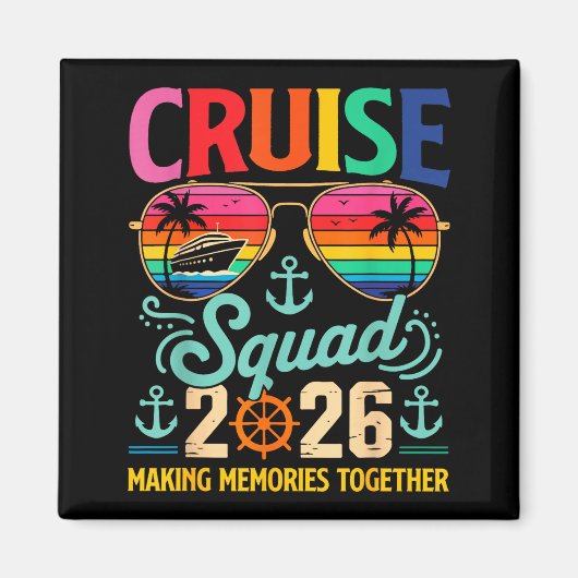Cruise Squad 2026 Family Group Matching Summer Vac Magneet (Voorkant)