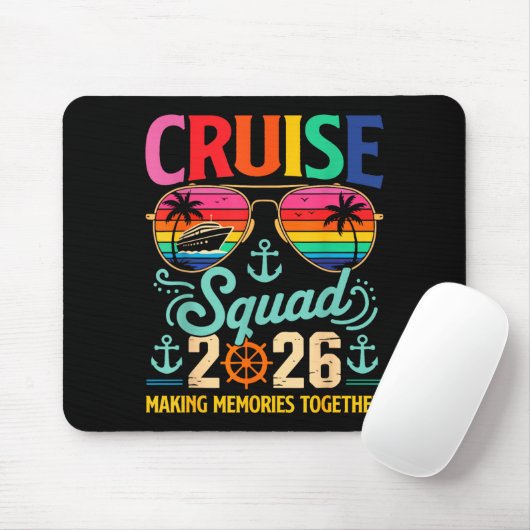 Cruise Squad 2026 Family Group Matching Summer Vac Muismat (Met muis)