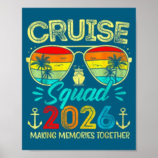 Cruise Squad 2026 Family Group Matching Summer Vac Poster (Voorkant)