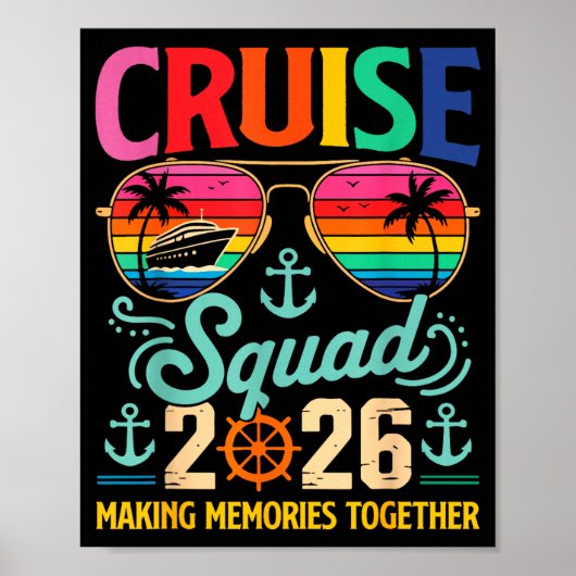 Cruise Squad 2026 Family Group Matching Summer Vac Poster (Voorkant)