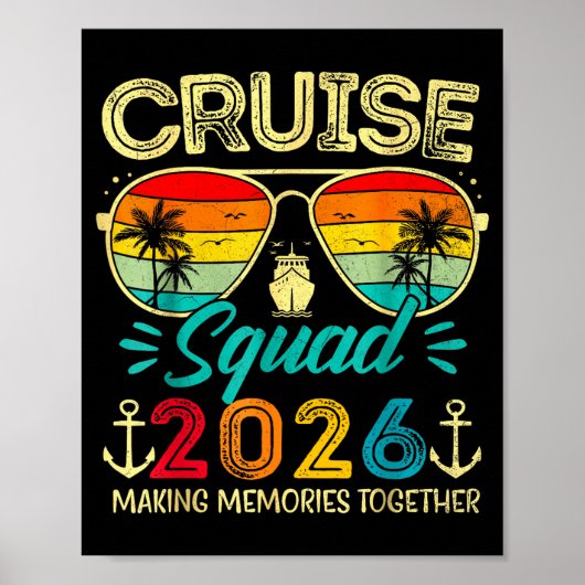 Cruise Squad 2026 Family Group Matching Summer Vac Poster (Voorkant)