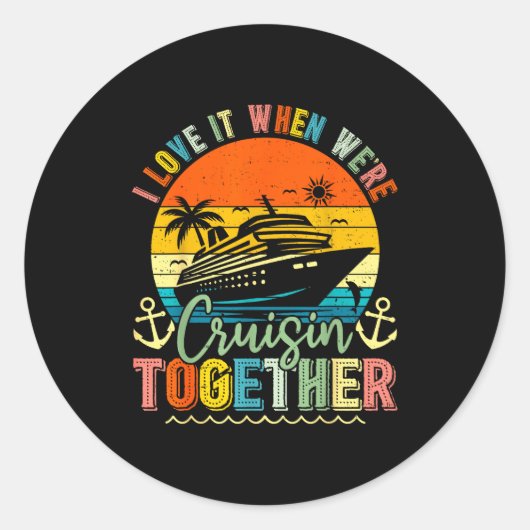 Cruise Squad 2026 Family Group Matching Summer Vac Ronde Sticker (Voorkant)