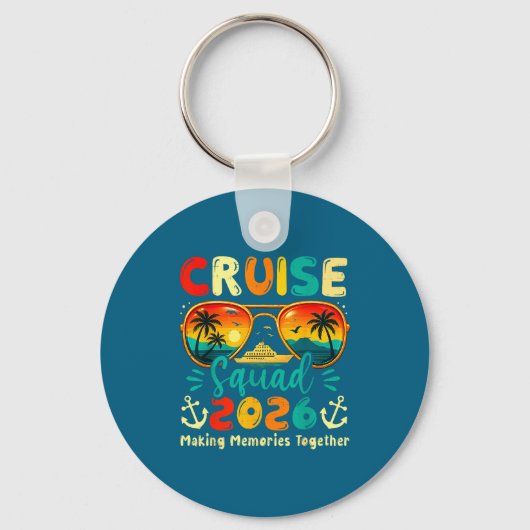 Cruise Squad 2026 Family Group Matching Summer Vac Sleutelhanger (Voorkant)