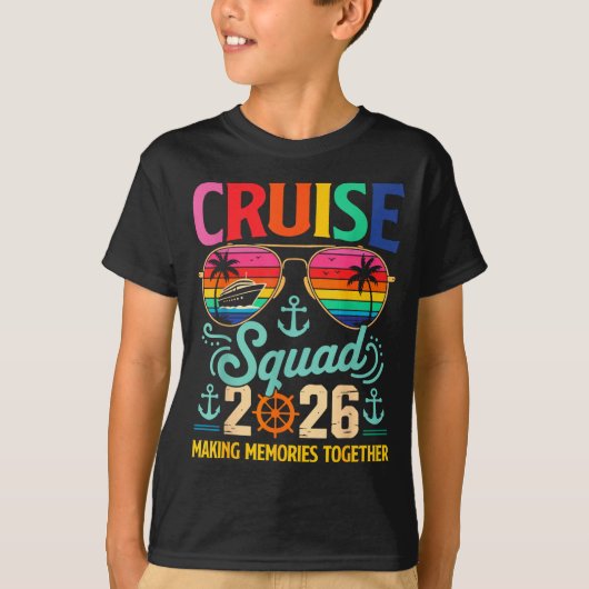 Cruise Squad 2026 Family Group Matching Summer Vac T-shirt (Voorkant)