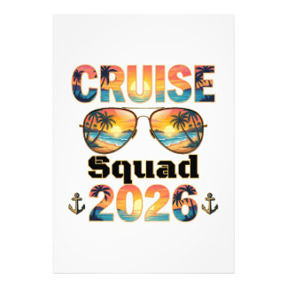 Cruise Squad 2026 - Retro Zonsondergang Foto Afdruk