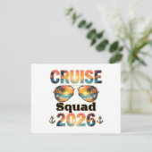 Cruise Squad 2026 - Retro Zonsondergang Kaart (Staand voorkant)