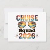 Cruise Squad 2026 - Retro Zonsondergang Kaart (Achterkant)