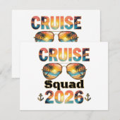 Cruise Squad 2026 - Retro Zonsondergang Kaart (Voorkant / Achterkant)