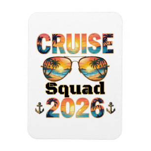 Cruise Squad 2026 - Retro Zonsondergang Magneet