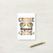 Cruise Squad 2026 - Retro Zonsondergang Post-it® Notes (Op bureau)