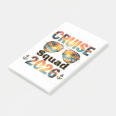 Cruise Squad 2026 - Retro Zonsondergang Post-it® Notes (Schuin)