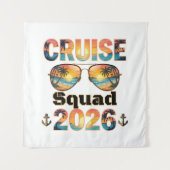 Cruise Squad 2026 - Retro Zonsondergang Wandkleed (Voorkant)