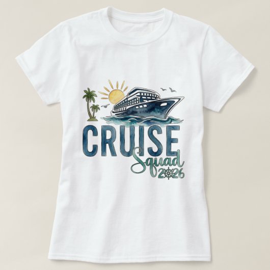 Cruise Squad 2026 Shirt Vacation Tee (Design voorkant)