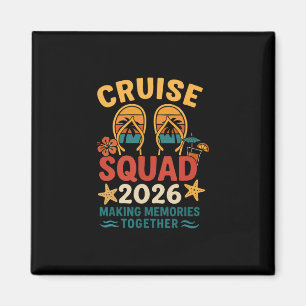 Cruise Squad 2026 Tropische Zonsondergang Vakantie Magneet