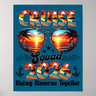 Cruise squad 2026 zomer vakantie bijpassende famil poster