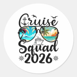 Cruise Squad 2026 Zomer Vakantie Familie Matching Ronde Sticker