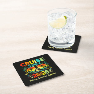 Cruise Squad 2026 Zomer Vakantie Kartonnen Onderzetters
