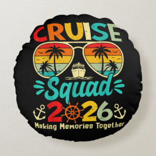 Cruise Squad 2026 Zomer Vakantie Matching Familie  Rond Kussen