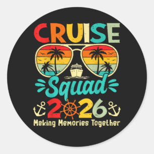 Cruise Squad 2026 Zomer Vakantie Matching Familie  Ronde Sticker